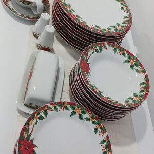 Poinsettia Dinner Set 38 Pieces
